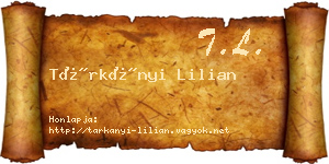 Tárkányi Lilian névjegykártya